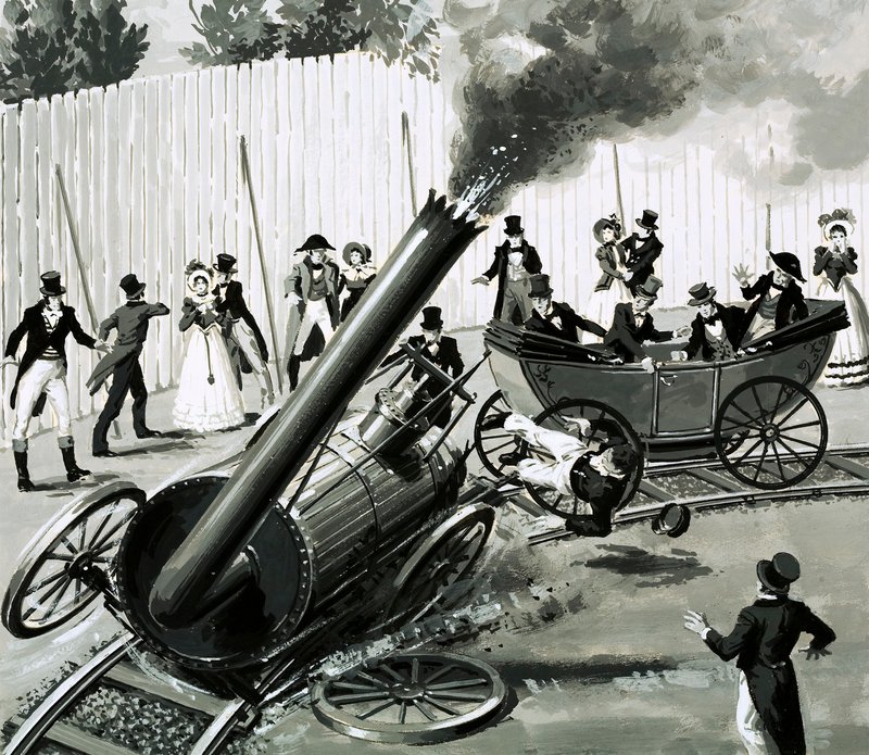 Richard Trevithick bouwde een kleine cirkelvormige spoorweg in Londen om mensen kennis te laten maken met treinreizen door English School