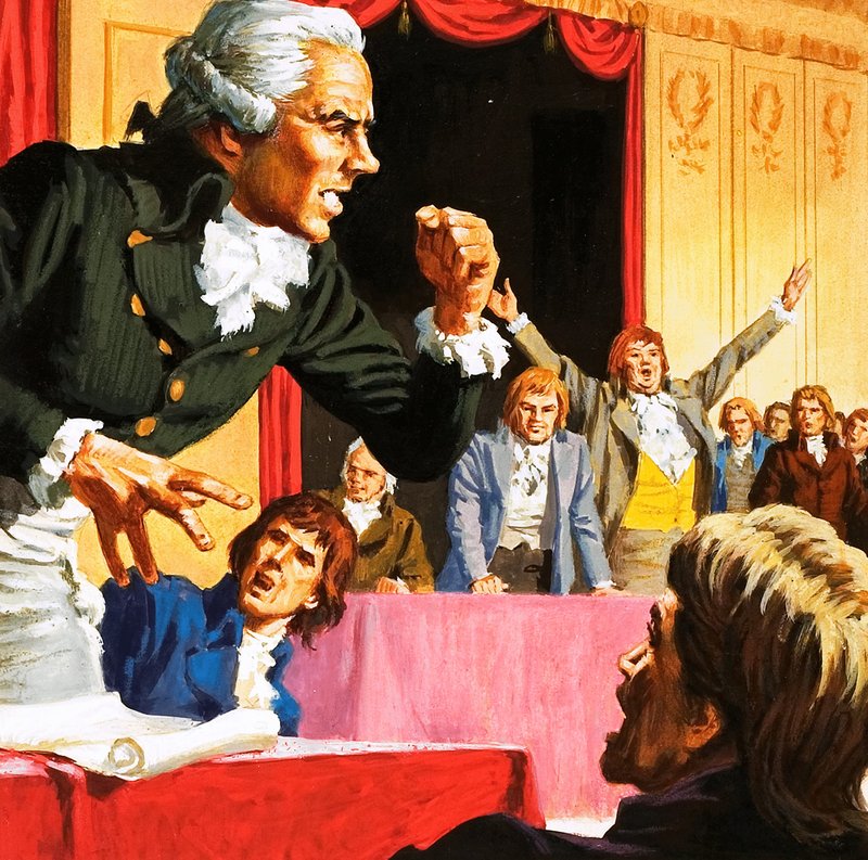 Robespierre spreekt namens de hongerige mensen van Parijs door English School