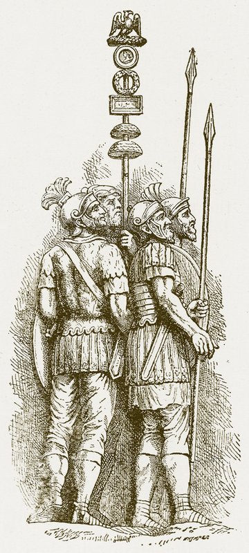 Romeinse soldaten, illustratie voor Geschiedenis van Engeland door H. O. Arnold-Forster, gepubliceerd 1897 door English School