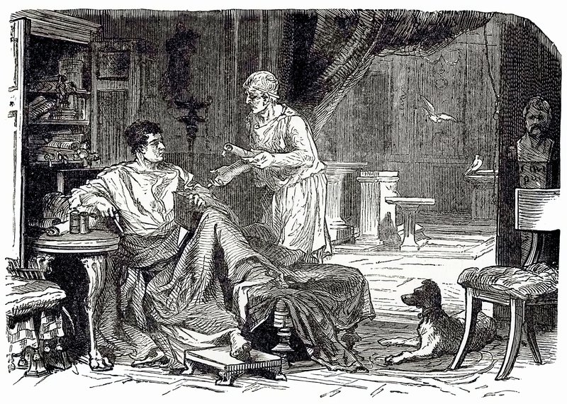 Romeinse studie, illustratie uit Cassells Illustrated Universal History door Edward Ollier, gepubliceerd 1890 door English School