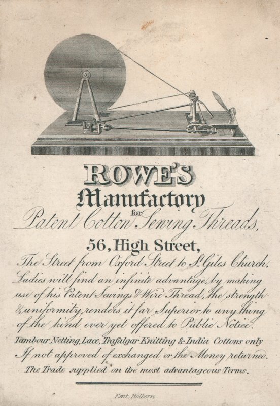 Rowes Fabriek voor katoen en naaigaren, 56 High Street, Oxford door English School