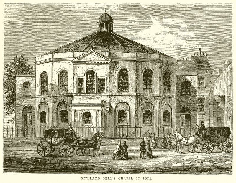 Rowland Hills Kapel in 1814 door English School