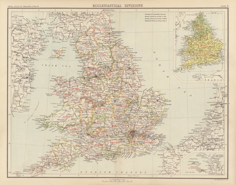 Koninklijke Atlas, ca. 1900: Kerkelijke indelingen door English School