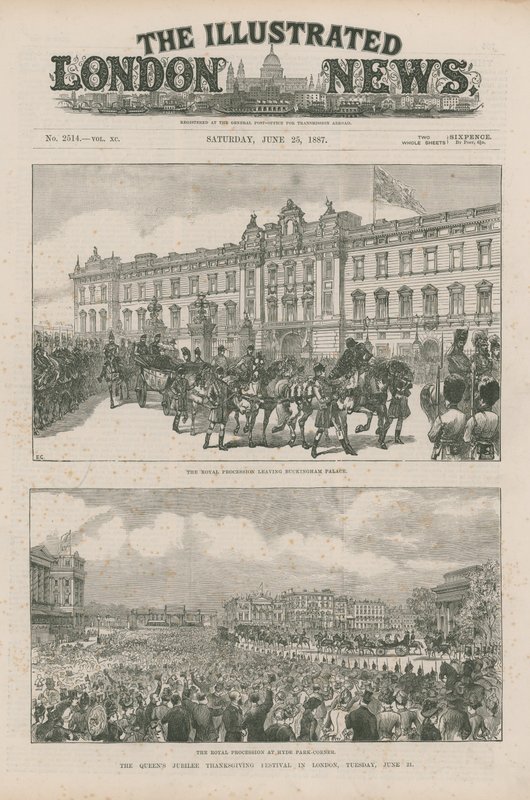 Koninklijke Processie verlaat Buckingham Palace en bij Hyde Park Corner door English School