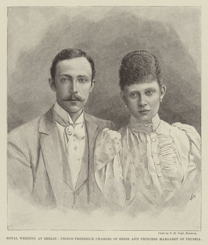 Koninklijk huwelijk in Berlijn, prins Frederik Karel van Hessen en prinses Margaretha van Pruisen door English School