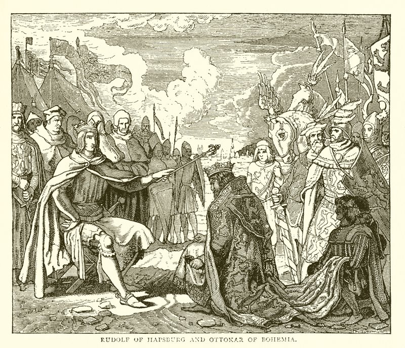 Rudolf van Habsburg en Ottokar van Bohemen door English School