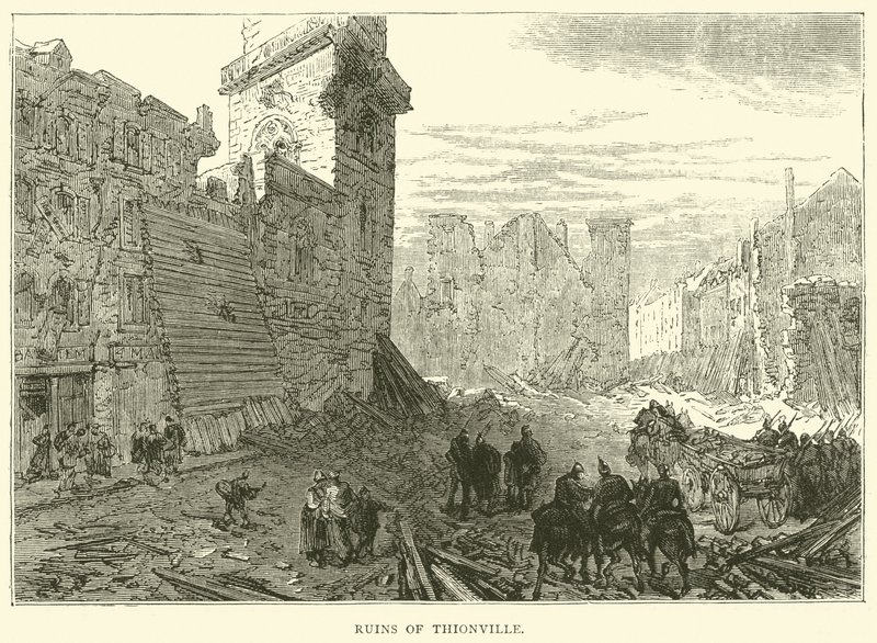 Ruïnes van Thionville, december 1870 door English School