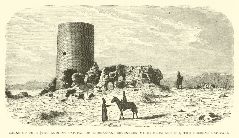 Ruïnes van Tous, de oude hoofdstad van Khorassan, zeventien mijl van Meshed, de huidige hoofdstad door English School
