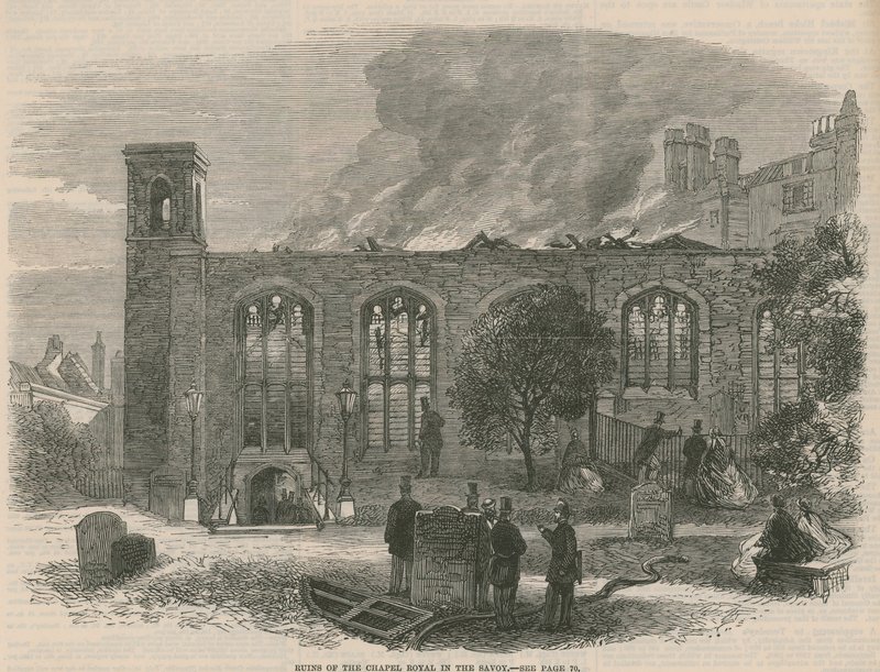 Ruïnes van de Koninklijke Kapel in de Savoy door English School