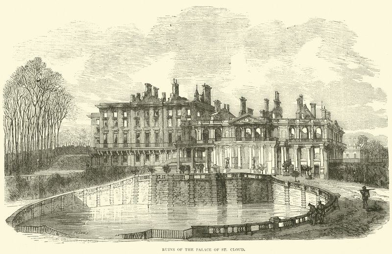 Ruïnes van het Paleis van St Cloud, oktober 1870 door English School