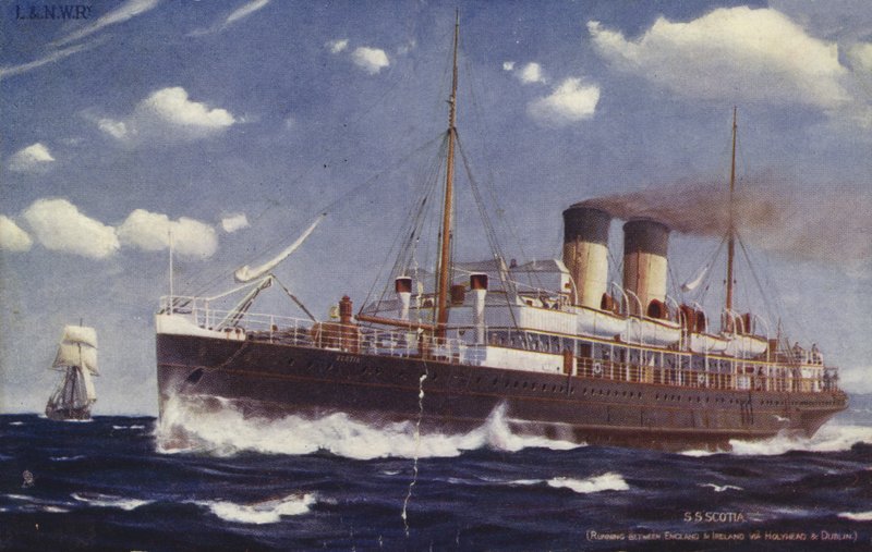 SS Scotia, tussen Engeland en Ierland via Holyhead en Dublin door English School