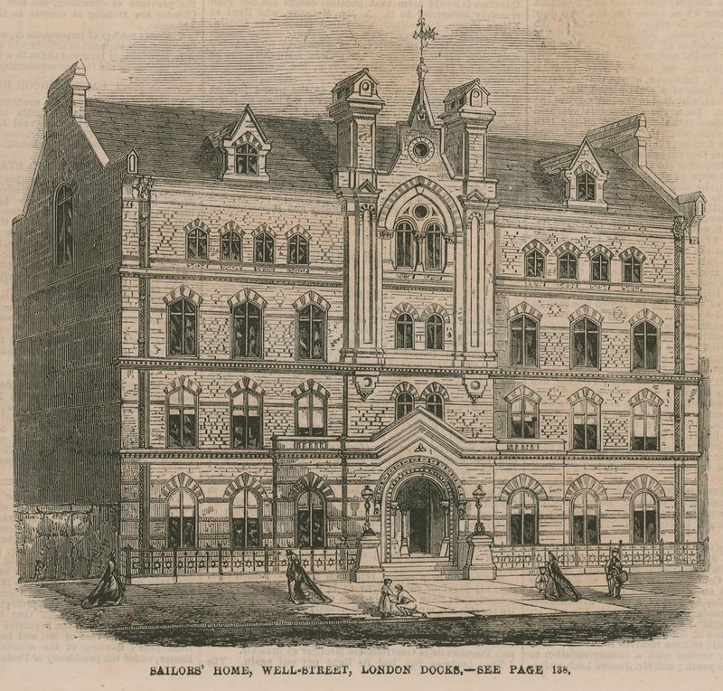 Sailors Home, Well Street, London Docks door English School