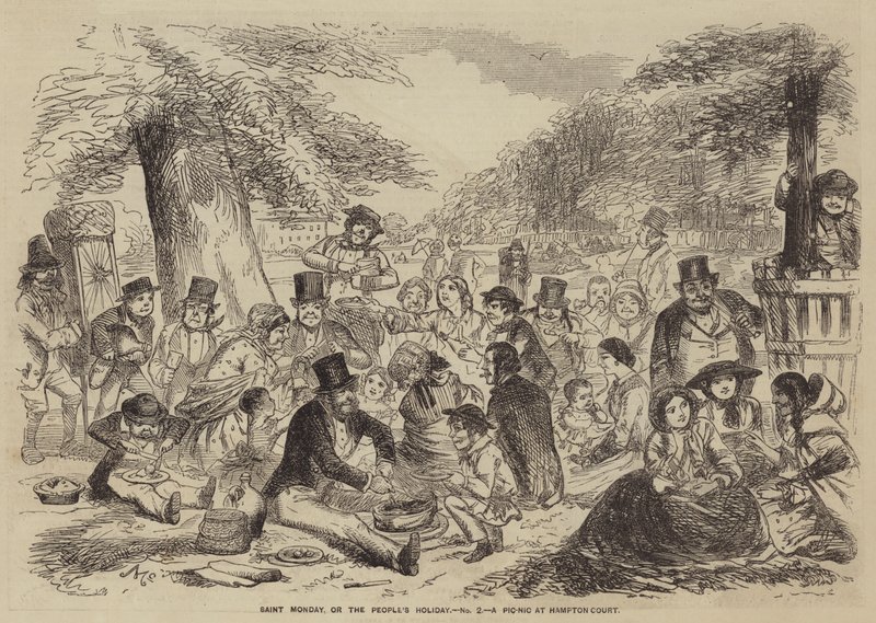 Saint Monday, of de Vakantie van het Volk, een Picknick in Hampton Court door English School