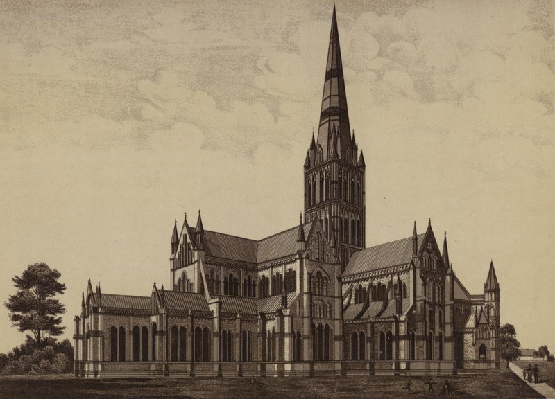 Kathedraal van Salisbury, vanuit het noordoosten door English School