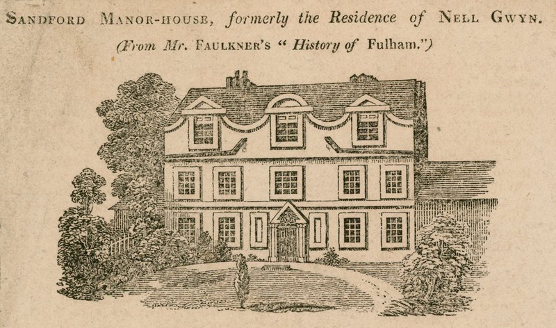Sandford Manor House, Fulham, Londen, voorheen de woning van Nell Gwynne door English School