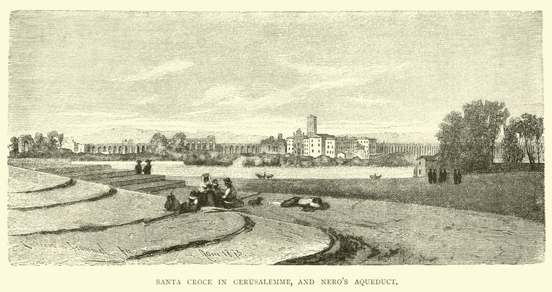Santa Croce in Gerusalemme en het aquaduct van Nero door English School