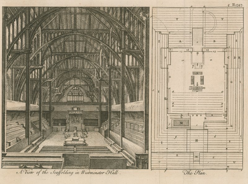 Steigers in Westminster Hall door English School