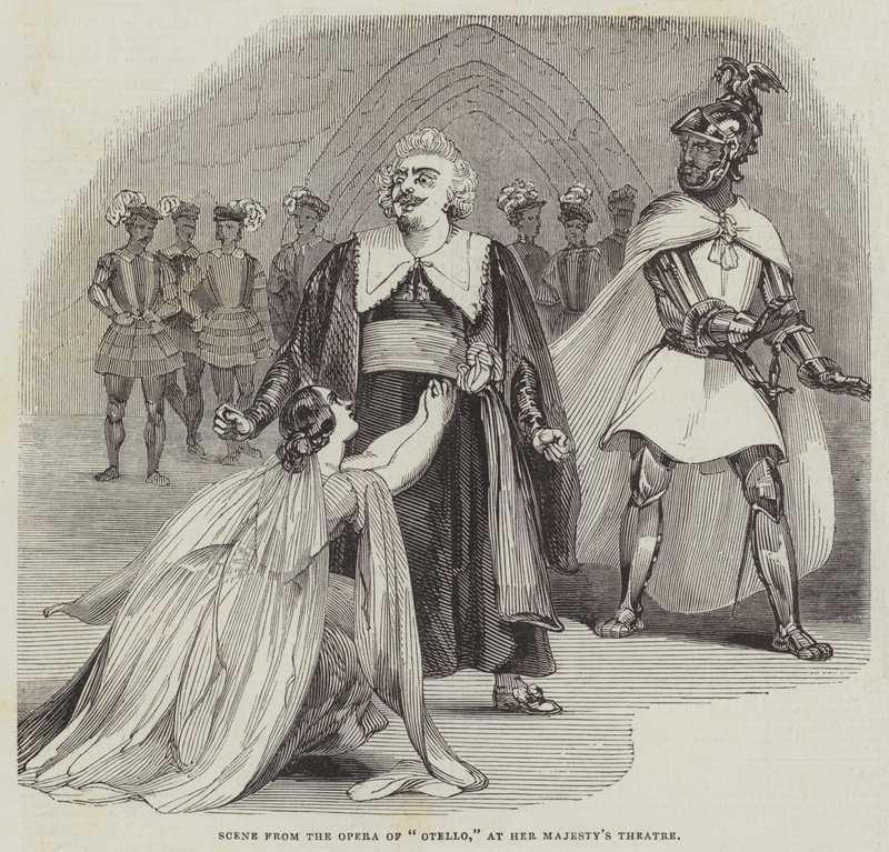 Scène uit de opera "Otello," in Her Majesty