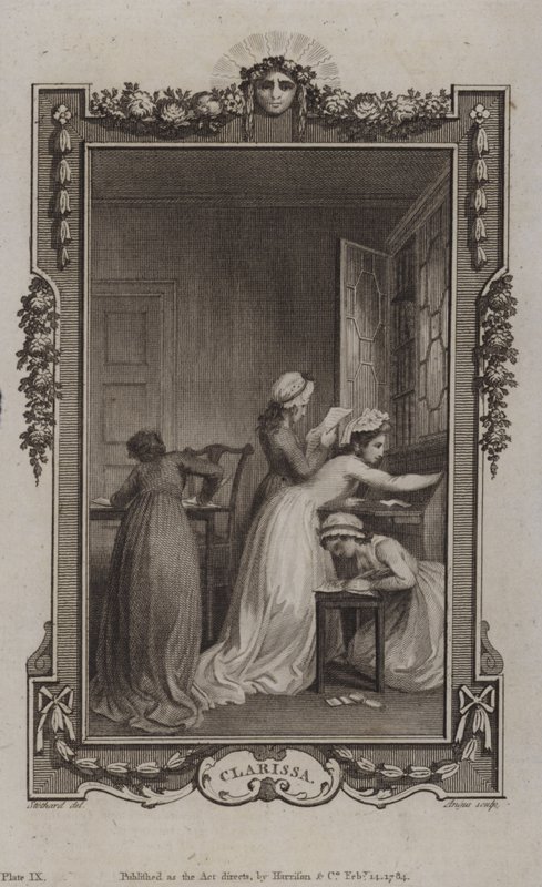 Scène uit Clarissa, door Samuel Richardson door English School