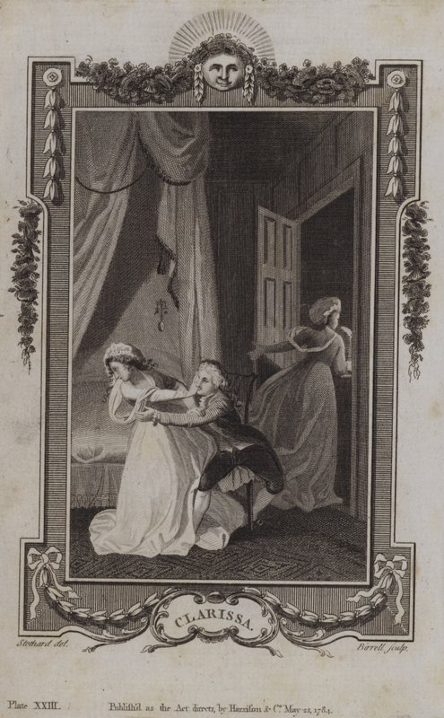 Scène uit Clarissa, door Samuel Richardson door English School