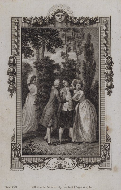 Scène uit Clarissa, door Samuel Richardson door English School