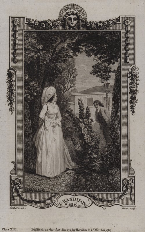 Scène uit De geschiedenis van Sir Charles Grandison, door Samuel Richardson door English School