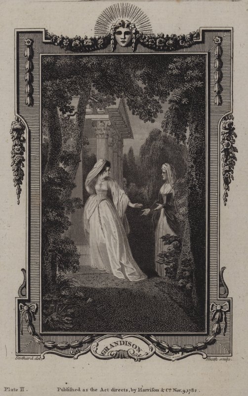 Scène uit De geschiedenis van Sir Charles Grandison, door Samuel Richardson door English School