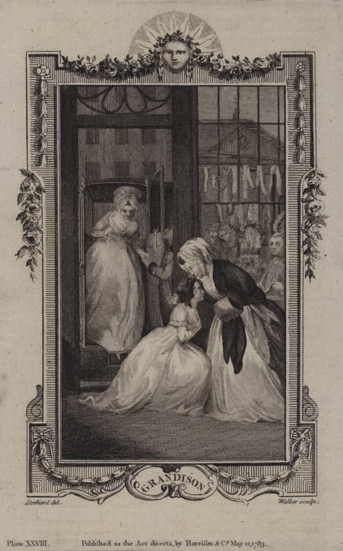 Scène uit De geschiedenis van Sir Charles Grandison, door Samuel Richardson door English School