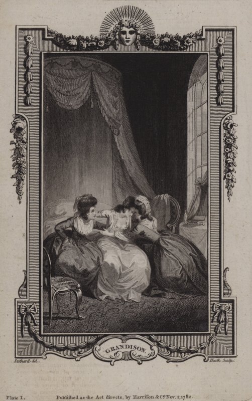 Scène uit De geschiedenis van Sir Charles Grandison, door Samuel Richardson door English School