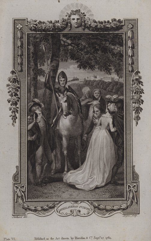 Scène uit het vervolg op Don Quichot van Miguel de Cervantes, geschreven door Alonso Fernandez de Avellaneda door English School