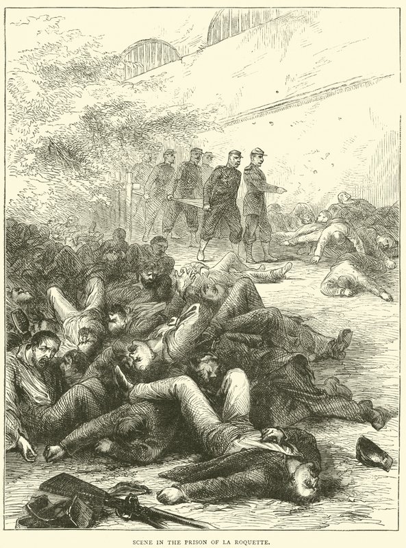Scène in de gevangenis van La Roquette, 1871 door English School