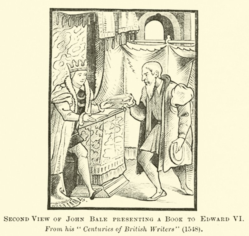 Tweede Weergave van John Bale die een Boek presenteert aan Edward VI door English School