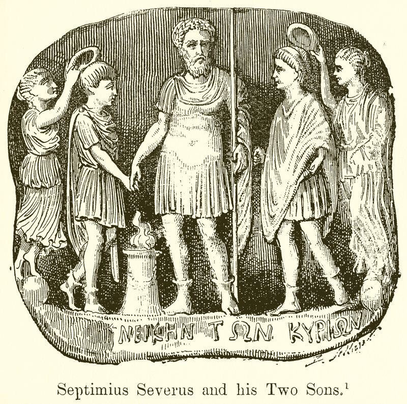Septimius Severus en zijn twee zonen door English School