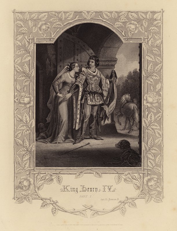 Shakespeare: Koning Hendrik IV, Deel 1, Act II, Scene 3 (gravure) door English School