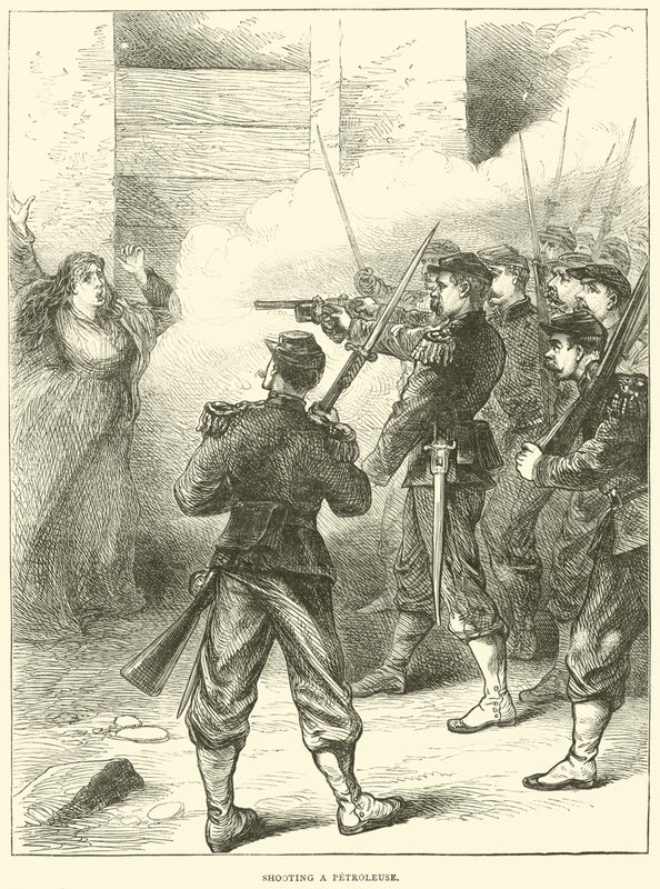 Een petroleuse neerschieten, mei 1871 door English School