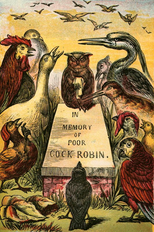 Zuchten en snikken om arme Cock Robin door English School