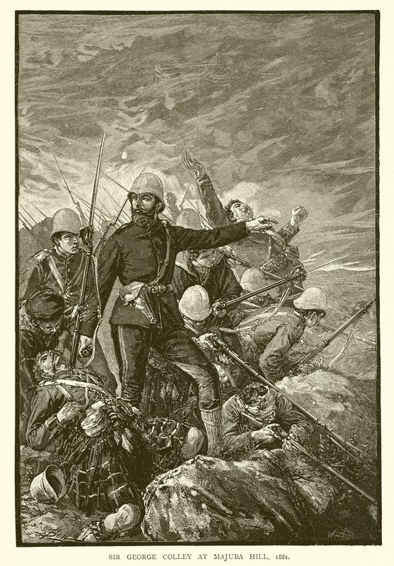 Sir George Colley op Majuba Hill, 1881 door English School