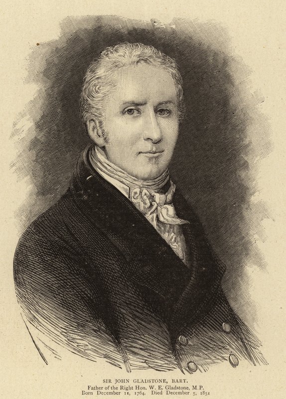 Sir John Gladstone, Bart (gravure) door English School