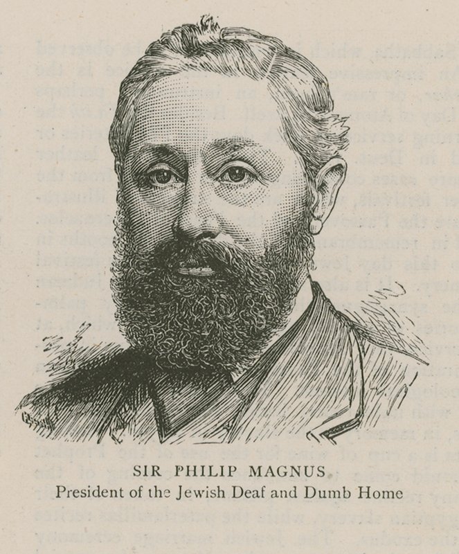 Sir Philip Magnus, Voorzitter van het Joodse Doven- en Stommenhuis door English School
