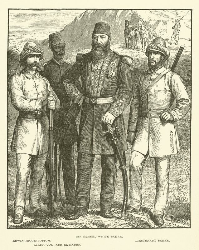 Sir Samuel White Baker, Edwin Higginbottom, Luitenant Baker, Luitenant-kolonel Abd El-Kader door English School