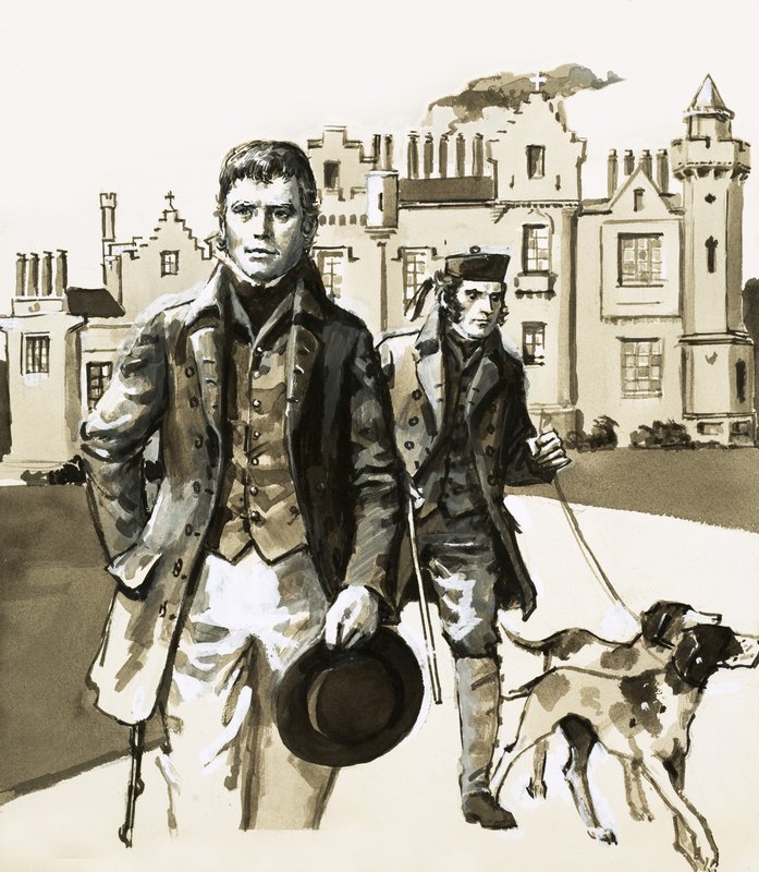 Sir Walter Scott wandelt met Tom Purdie door English School
