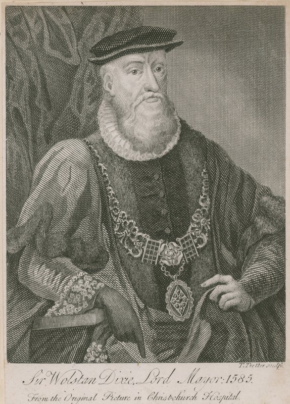 Sir Wolstan Dixie, Lord Mayor van Londen, 1585 door English School