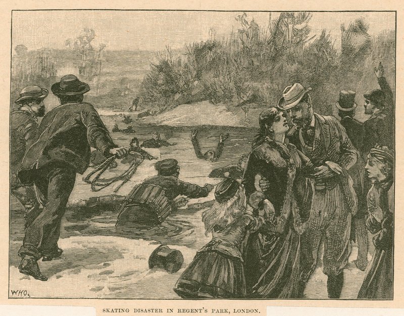 Schaatsramp in Regents Park, Londen, in 1867 door English School