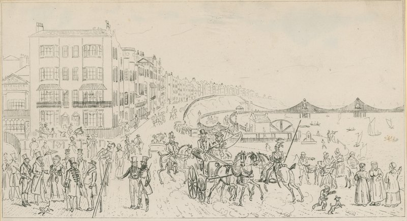 Schets van de kust in Brighton door English School