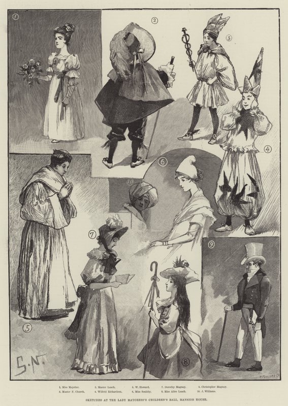 Schetsen op het kinderbal van de Lady Mayoress, Mansion House door English School