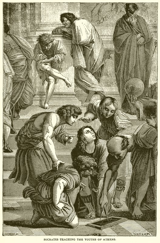 Socrates Onderwijst de Jongeren van Athene door English School