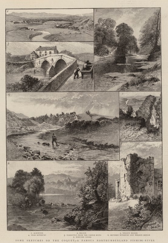 Enkele Schetsen aan de Coquet, een Beroemde Vissersrivier in Northumberland door English School