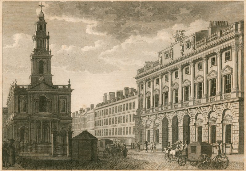 Somerset House en St Mary-le-Strand, The Strand, Londen door English School