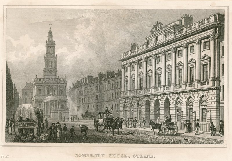 Somerset House en St Mary-le-Strand, The Strand, Londen door English School