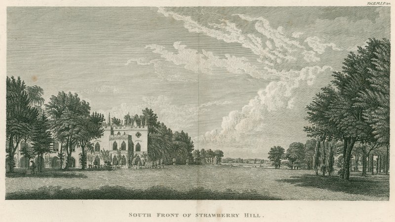 Zuidgevel van Strawberry Hill, Twickenham, Londen door English School